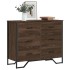 Cajonera de madera de ingeniería marrón roble 91x35,5x74,5