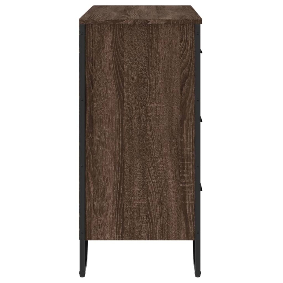 Cajonera de madera de ingeniería marrón roble 91x35,5x74,5