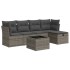 Set de muebles de jardín 6 pzas y cojines ratán sintético