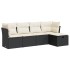 Set de muebles de jardín 5 pzas y cojines ratán sintético