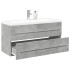 Set muebles de baño 2 piezas madera contrachapada gris