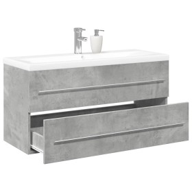 Set muebles de baño 2 piezas madera contrachapada gris