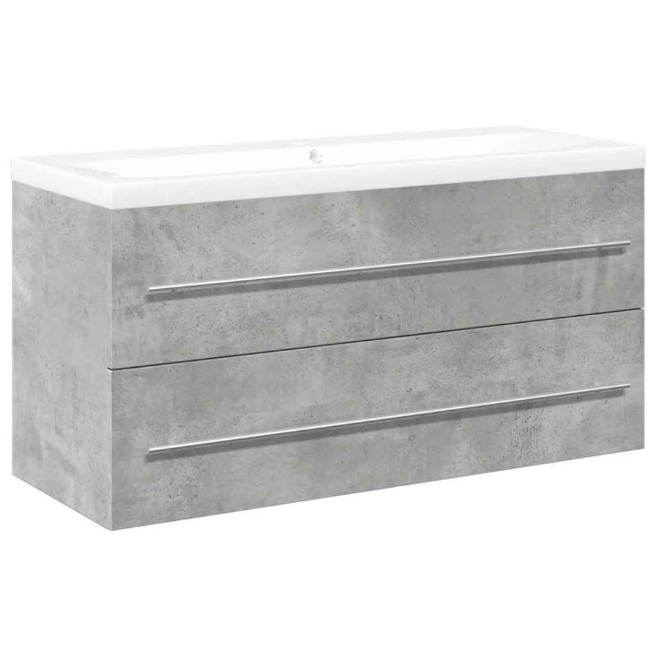 Set muebles de baño 2 piezas madera contrachapada gris