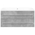Set muebles de baño 2 piezas madera contrachapada gris