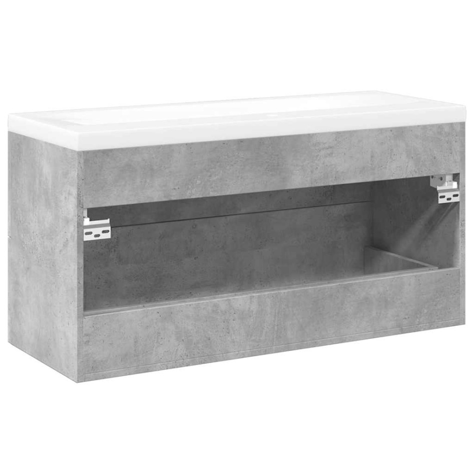 Set muebles de baño 2 piezas madera contrachapada gris