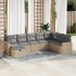 Set de sofás de jardín y cojines 8 piezas ratán sintético