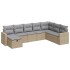 Set de sofás de jardín y cojines 8 piezas ratán sintético