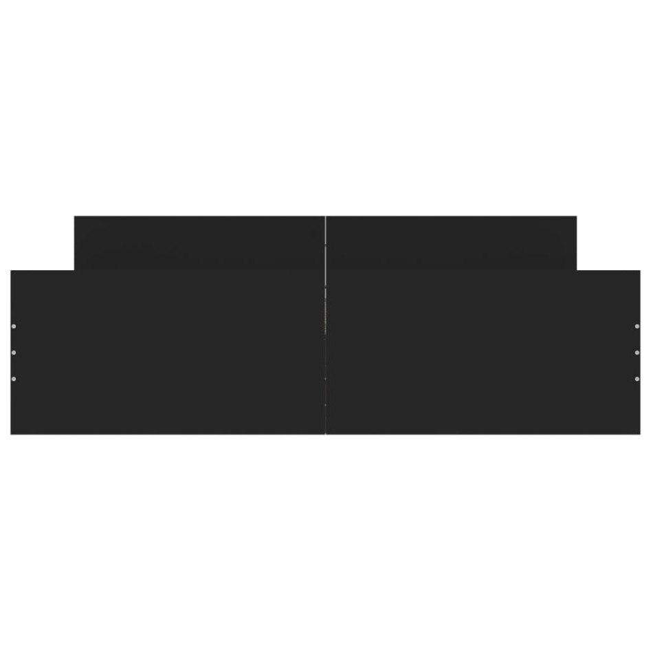 Estructura de cama con cabecero y piecero negro 140x200