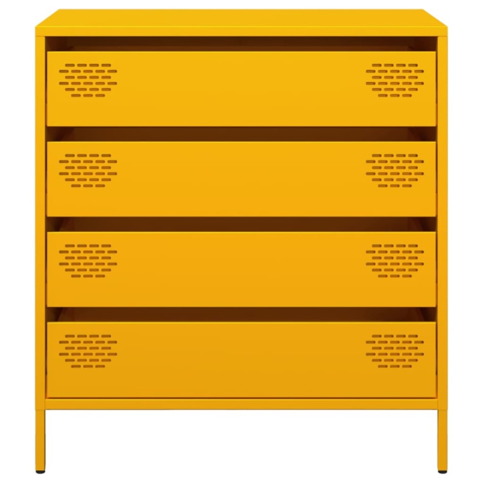 Aparador acero laminado en frío amarillo mostaza 68x39x73,5