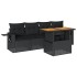 Set de muebles de jardín 5 pzas y cojines ratán sintético