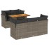 Set de muebles de jardín 6 pzas y cojines ratán sintético