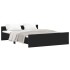 Estructura de cama con cabecero y piecero negro 160x200