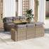 Set sofás de jardín 7 piezas y cojines ratán sintético