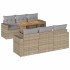 Set sofás de jardín 7 piezas y cojines ratán sintético
