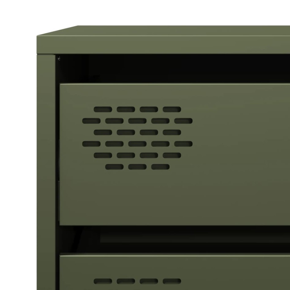 Aparador de acero laminado en frío verde oliva 68x39x58,5