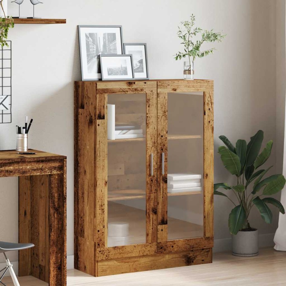 Armario de libros madera ingeniería envejecida 82,5x30,5x115