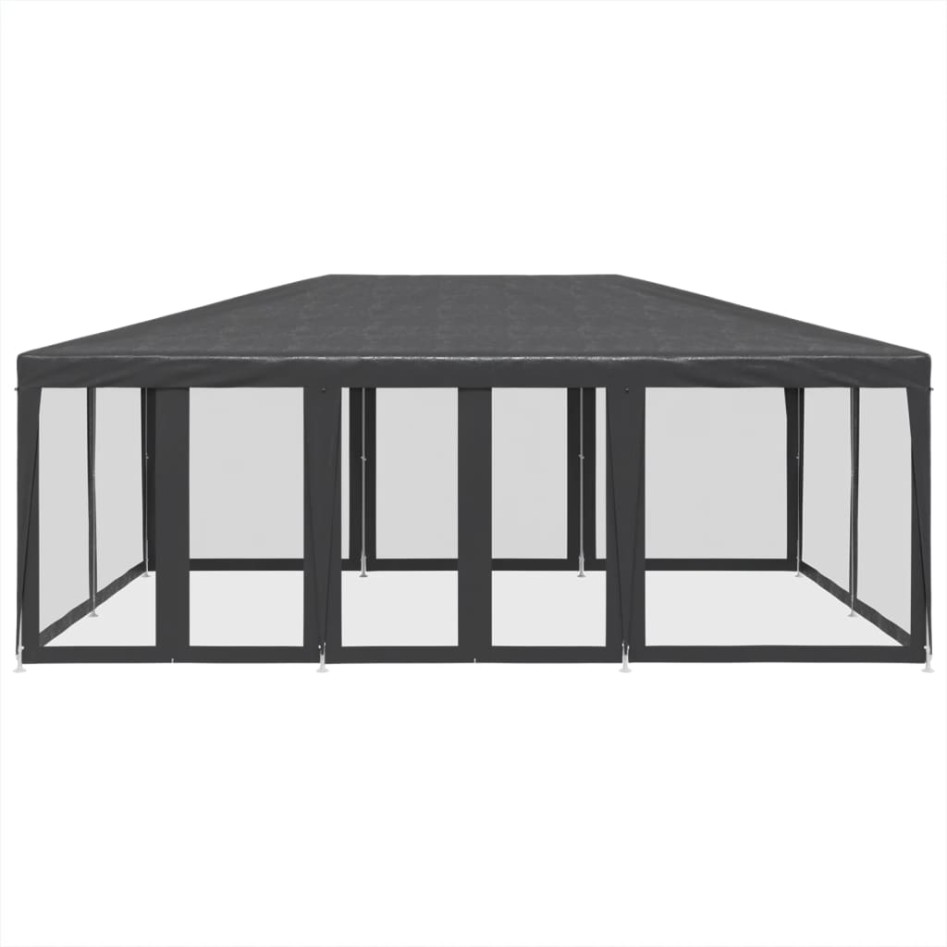 Carpa para fiestas 10 paredes de malla HDPE gris antracita