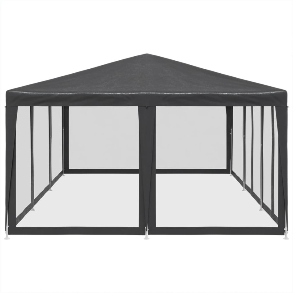 Carpa para fiestas 10 paredes de malla HDPE gris antracita