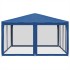 Carpa para fiestas con 8 paredes de malla HDPE azul 4x4