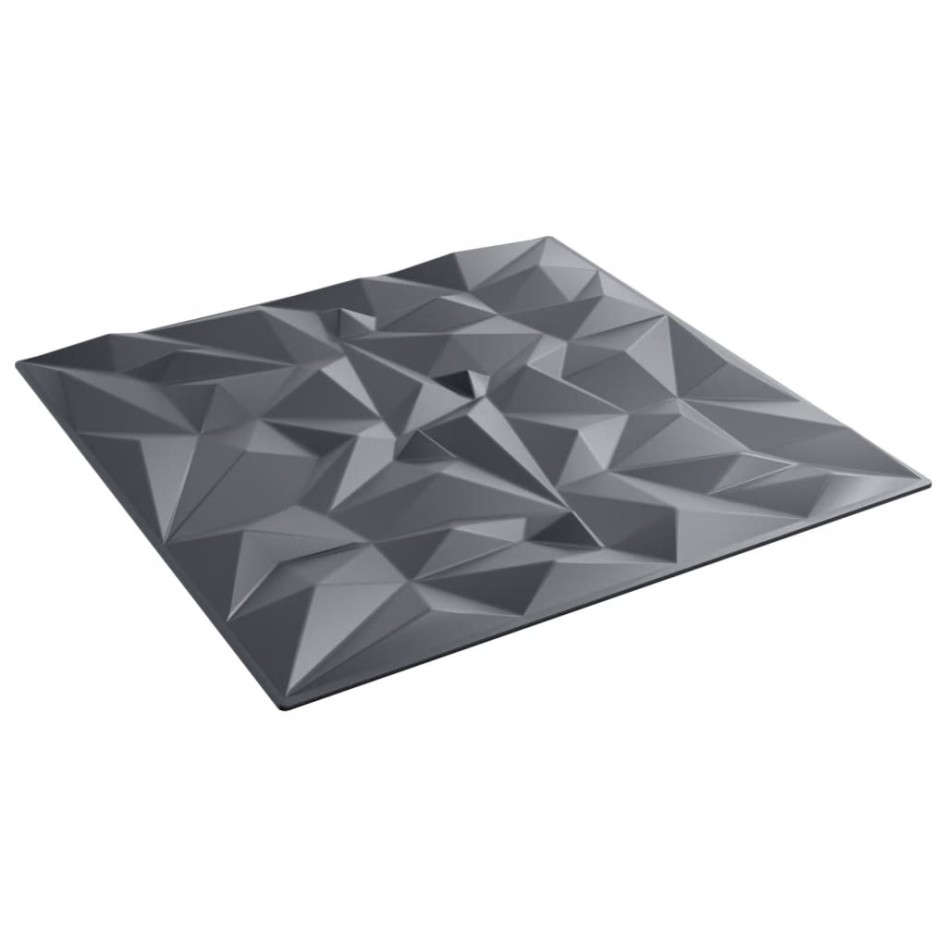 Paneles de pared 48 uds XPS amatista gris 50x50 cm 12