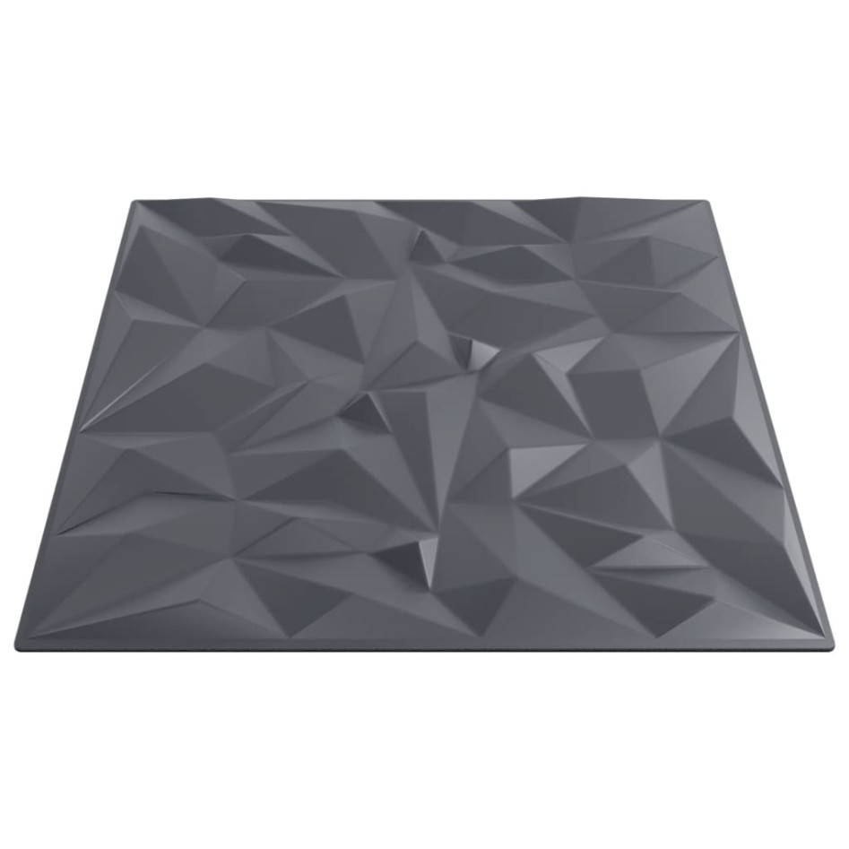 Paneles de pared 48 uds XPS amatista gris 50x50 cm 12