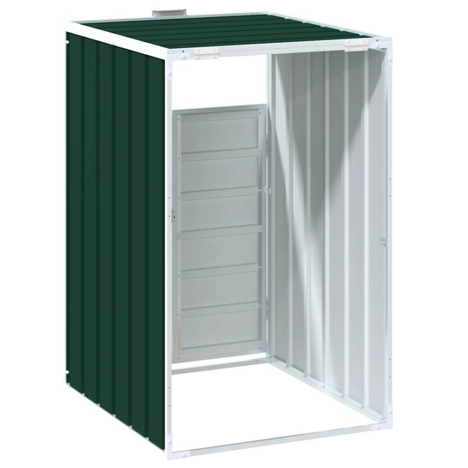 Cobertizo de contenedor de basura acero verde 72x81x115