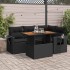 Set de muebles de jardín 5 pzas y cojines ratán sintético