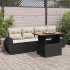 Set de muebles de jardín 5 pzas y cojines ratán sintético