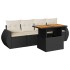 Set de muebles de jardín 5 pzas y cojines ratán sintético
