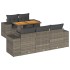 Set de muebles de jardín 6 pzas y cojines ratán sintético