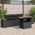 Set de muebles de jardín 5 pzas y cojines ratán sintético