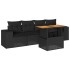 Set de muebles de jardín 5 pzas y cojines ratán sintético