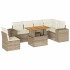 Set sofás de jardín 7 piezas y cojines ratán sintético