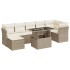Set de sofás de jardín y cojines 8 piezas ratán sintético