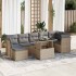 Set de sofás de jardín y cojines 8 piezas ratán sintético