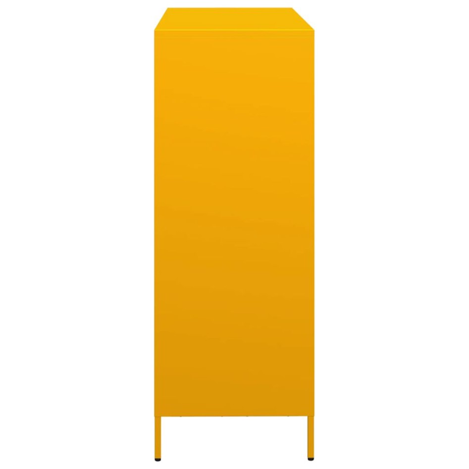 Aparador de acero amarillo mostaza 101,5x39x103,5