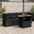 Set de muebles de jardín 5 pzas y cojines ratán sintético
