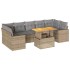 Set de sofás de jardín y cojines 8 piezas ratán sintético