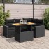Set de muebles de jardín 5 pzas y cojines ratán sintético
