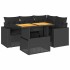 Set de muebles de jardín 5 pzas y cojines ratán sintético