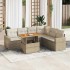 Set sofás de jardín 7 piezas y cojines ratán sintético