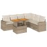 Set sofás de jardín 7 piezas y cojines ratán sintético
