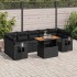 Set de sofás de jardín y cojines 8 piezas ratán sintético
