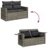 Set de muebles de jardín 6 pzas y cojines ratán sintético