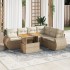 Set sofás de jardín 7 piezas y cojines ratán sintético