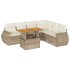 Set sofás de jardín 7 piezas y cojines ratán sintético