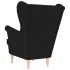 Sillón de tela negro 74x84x100