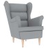 Sillón de tela gris claro 74x84x100