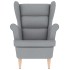 Sillón de tela gris claro 74x84x100