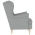 Sillón de tela gris claro 74x84x100